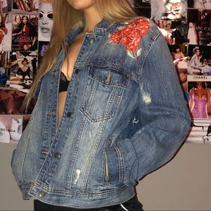 American Eagle outfitters embroidered jean jacket